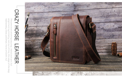 Bolso Bandolera Hombre Piel Crazy Horse Retro - Image 5