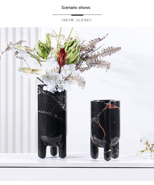 Jarrón Decorativo Hidropónico de Mármol con Planta Verde - Image 32