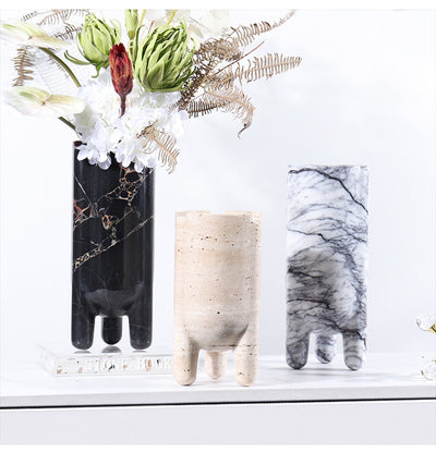 Jarrón Decorativo Hidropónico de Mármol con Planta Verde - Image 36