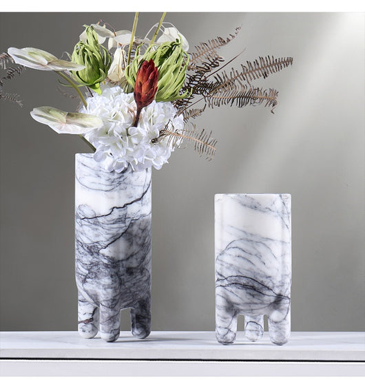 Jarrón Decorativo Hidropónico de Mármol con Planta Verde - Image 40