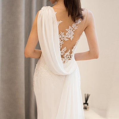Vestido de Novia Semitransparente Cintura Media - Diseño Hada Etéreo - Image 9
