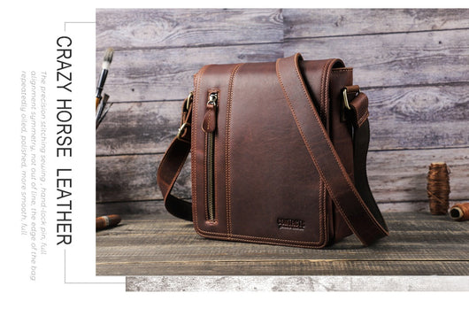 Bolso Bandolera Hombre Piel Crazy Horse Retro - Image 7