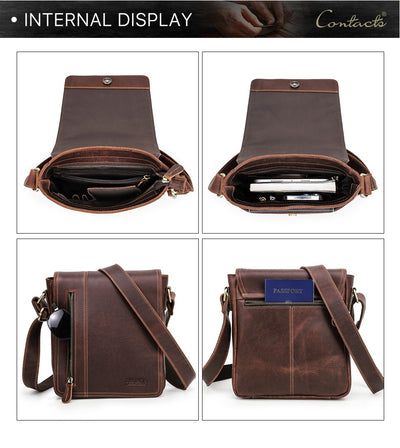 Bolso Bandolera Hombre Piel Crazy Horse Retro - Image 11