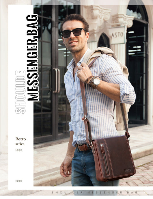 Bolso Bandolera Hombre Piel Crazy Horse Retro - Image 21