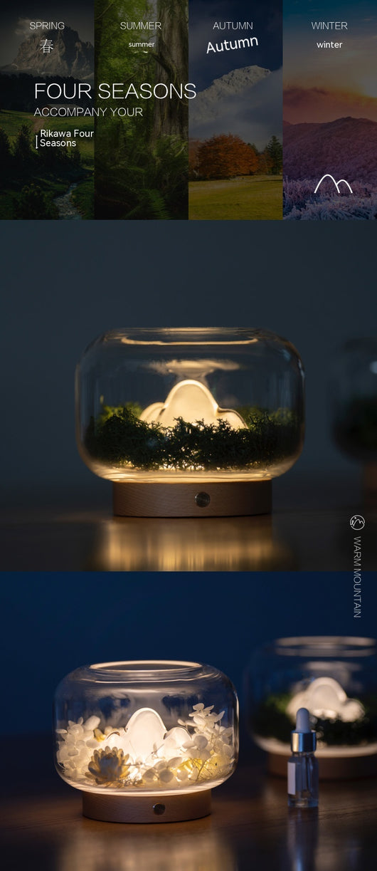 Lámpara Aromática de Cristal Four Seasons - Luz Nocturna Decorativa de Montaña - Image 17