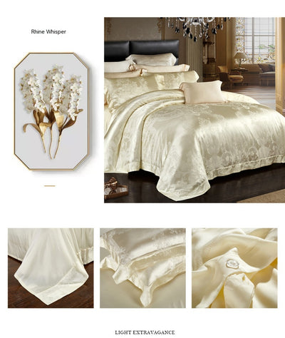 Juego de Cama Jacquard Seda Tencel de Cuatro Piezas - Image 14