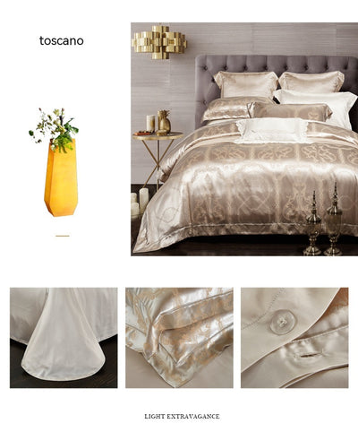 Juego de Cama Jacquard Seda Tencel de Cuatro Piezas - Image 21