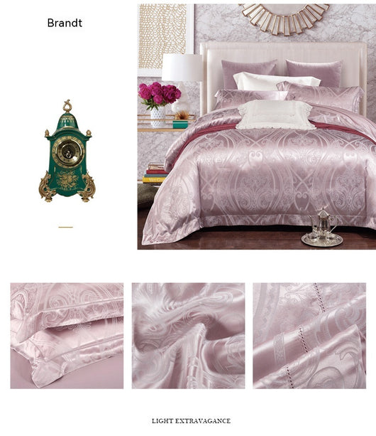 Juego de Cama Jacquard Seda Tencel de Cuatro Piezas - Image 23