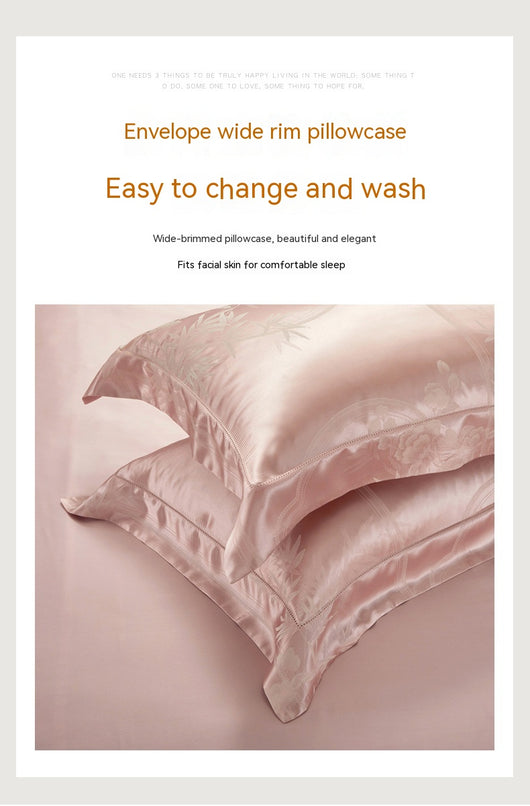 Juego de Cama Jacquard Seda Tencel de Cuatro Piezas - Image 25