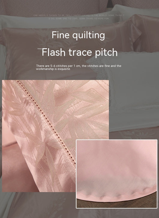 Juego de Cama Jacquard Seda Tencel de Cuatro Piezas - Image 26
