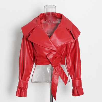 Chaqueta de Cuero PU Estilo Motociclista para Mujer - Image 13