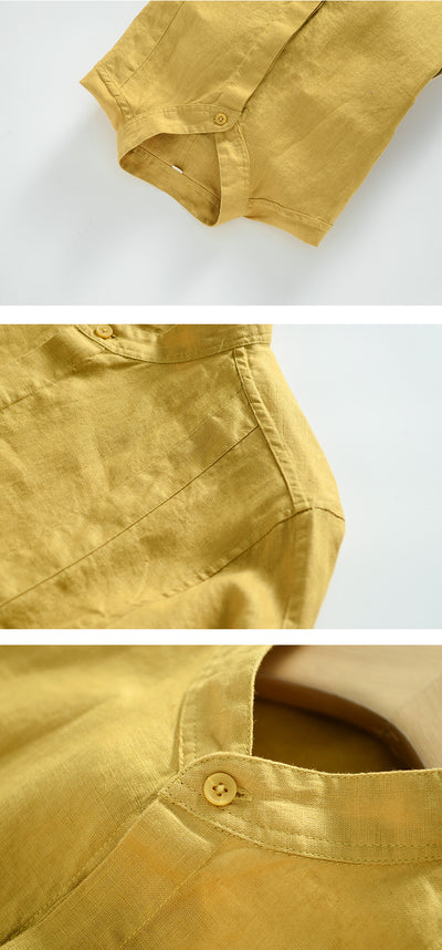 Camisa de Lino Suelta Casual para Hombre - Image 23