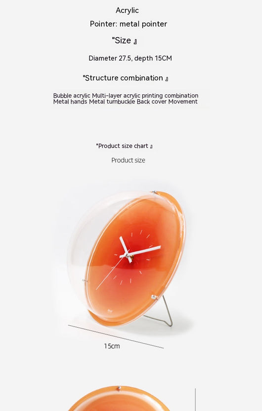 Reloj de Pared Atardecer Naranja con Diseño Artístico Burbuja - Image 15