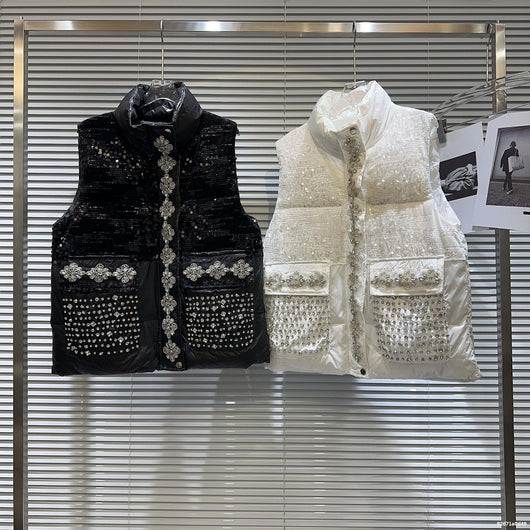 Chaqueta Acolchada de Algodón con Pedrería para Mujer - Image 16