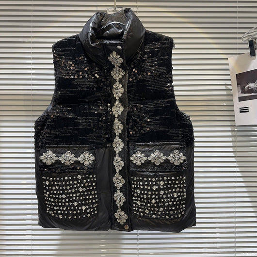 Chaqueta Acolchada de Algodón con Pedrería para Mujer - Image 17