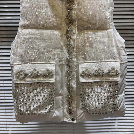 Chaqueta Acolchada de Algodón con Pedrería para Mujer - Image 20