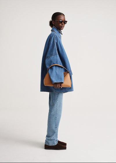 Chaqueta Denim Línea A Hombros Caídos Largo Medio - Image 12