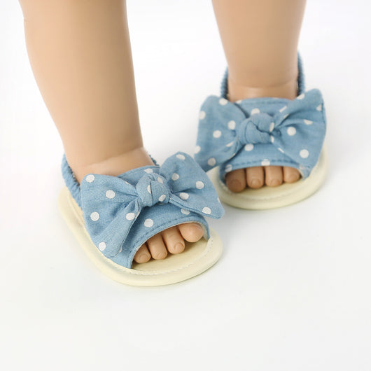 Sandalias Bebé con Moño Diseño Rayado - Zapatos Suave Suela para Niños Pequeños - Image 3