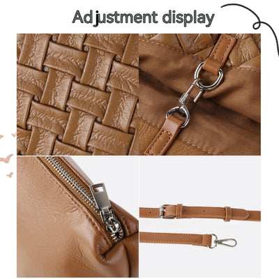 Bolso de Cuero Plisado con Gran Capacidad - Bolsa de Hombro Portátil y Elegante - Image 26