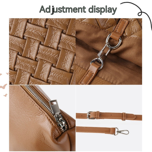 Bolso de Cuero Plisado con Gran Capacidad - Bolsa de Hombro Portátil y Elegante - Image 26
