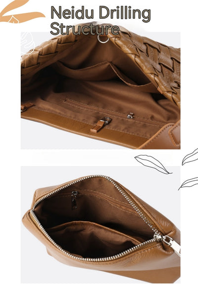 Bolso de Cuero Plisado con Gran Capacidad - Bolsa de Hombro Portátil y Elegante - Image 31