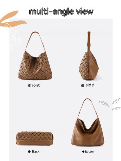 Bolso de Cuero Plisado con Gran Capacidad - Bolsa de Hombro Portátil y Elegante - Image 33