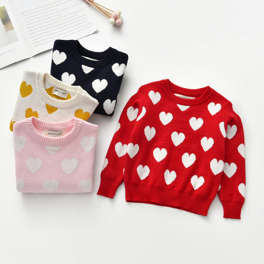 Suéter Infantil Cuello Redondo Manga Larga con Corazón - Image 26