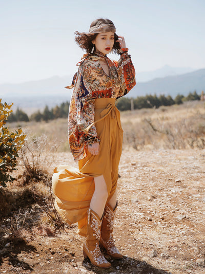 Blusa Retro con Moño y Estampado Floral - Image 11