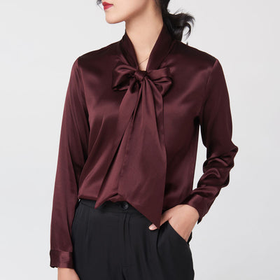 Blusa de Seda Manga Larga para Mujer - Image 12