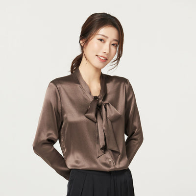 Blusa de Seda Manga Larga para Mujer - Image 15