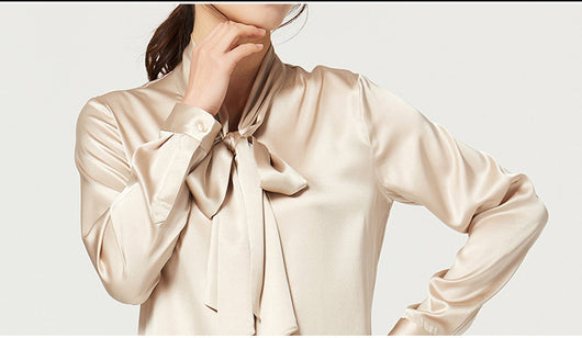 Blusa de Seda Manga Larga para Mujer - Image 19