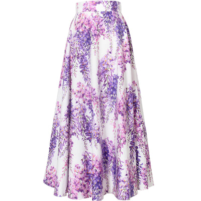 Falda Larga Amplia Estampado Glicina en Algodón - Image 10