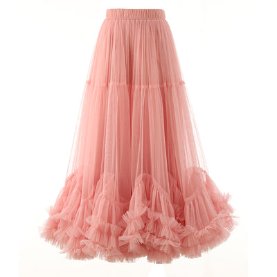 Falda Mesh Elegante con Encaje y Bajo Voluminoso - Image 15