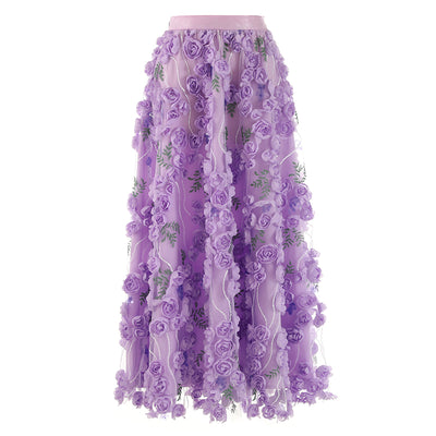 Falda de Tul con Flores Bordadas y Lentejuelas 3D - Image 27