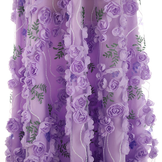 Falda de Tul con Flores Bordadas y Lentejuelas 3D - Image 29