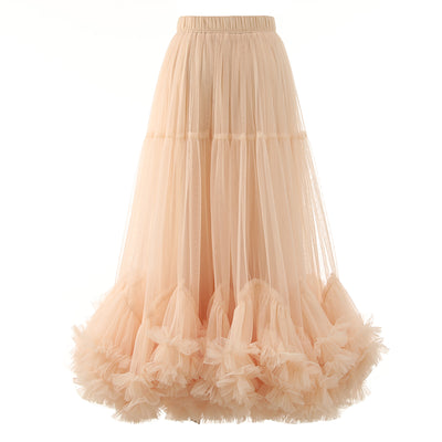Falda Mesh Elegante con Encaje y Bajo Voluminoso - Image 36