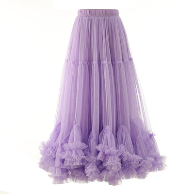 Falda Mesh Elegante con Encaje y Bajo Voluminoso - Image 37