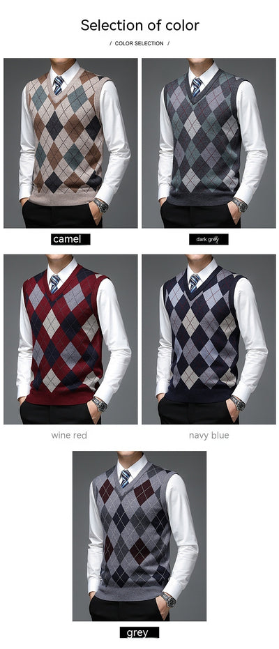 Chaleco de Punto sin Mangas V-neck para Hombre - Otoño e Invierno - Image 10