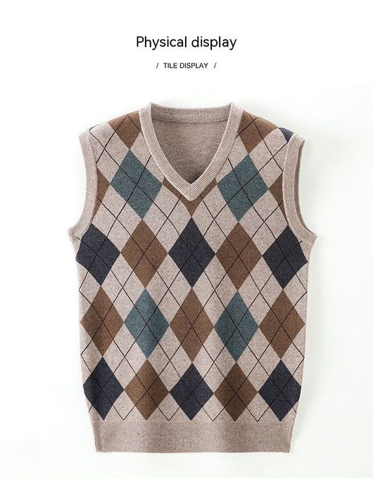 Chaleco de Punto sin Mangas V-neck para Hombre - Otoño e Invierno - Image 13