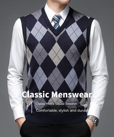 Chaleco de Punto sin Mangas V-neck para Hombre - Otoño e Invierno - Image 15