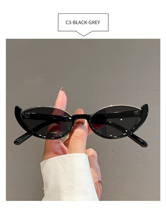 Pink cat-eye sunglasses with purple gradient lenses on a white background, showcasing a trendy style. - Image 20