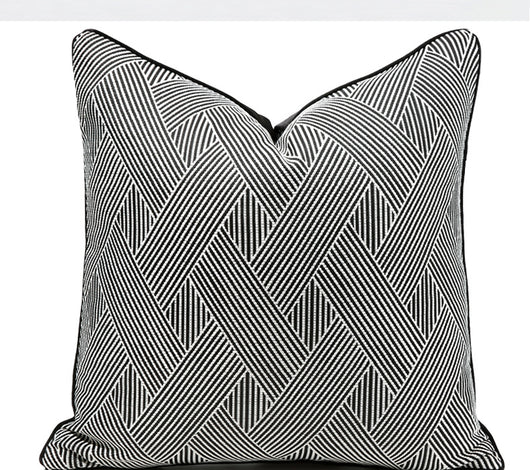 Funda de Almohada Rayas Blancas y Negras para Dormitorio y Sala - Image 15