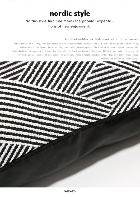 Funda de Almohada Rayas Blancas y Negras para Dormitorio y Sala - Image 20