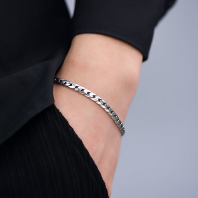 Collar y Pulsera de Plata S925 Diseño Serpiente Eslabón Plano Brillante - Image 7