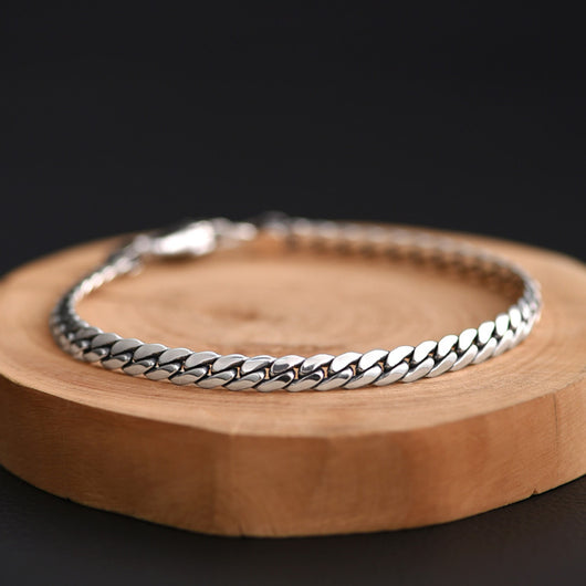 Collar y Pulsera de Plata S925 Diseño Serpiente Eslabón Plano Brillante - Image 8