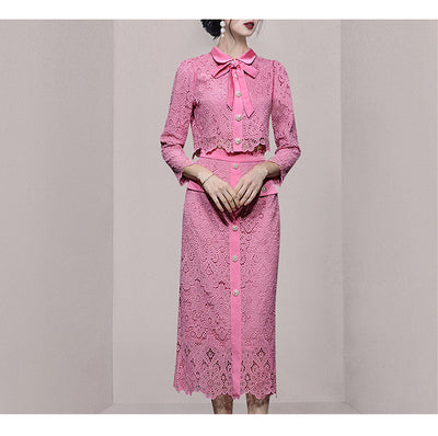 Conjunto Elegante de Encaje: Top Calado y Falda Cintura Alta - Dopamina Fashion - Image 14