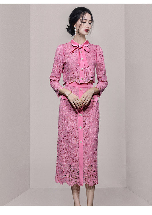 Conjunto Elegante de Encaje: Top Calado y Falda Cintura Alta - Dopamina Fashion - Image 16