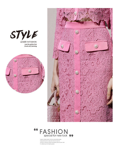 Conjunto Elegante de Encaje: Top Calado y Falda Cintura Alta - Dopamina Fashion - Image 17