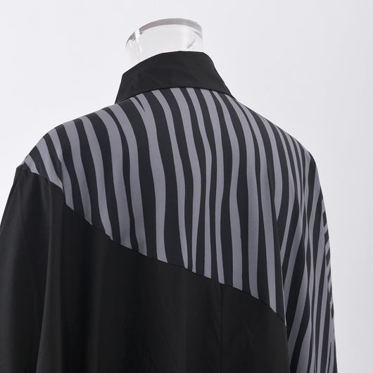 Vestido Camisero Oversized con Estampado de Rayas Irregulares - Image 20