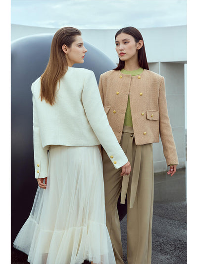 Chaqueta Suelta de Primavera para Mujer con Cuello Redondo y Doble Botonadura - Image 18